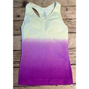 Climawear Womens Size M Yellow Pink Racerback Activewear Tank Top NWOT